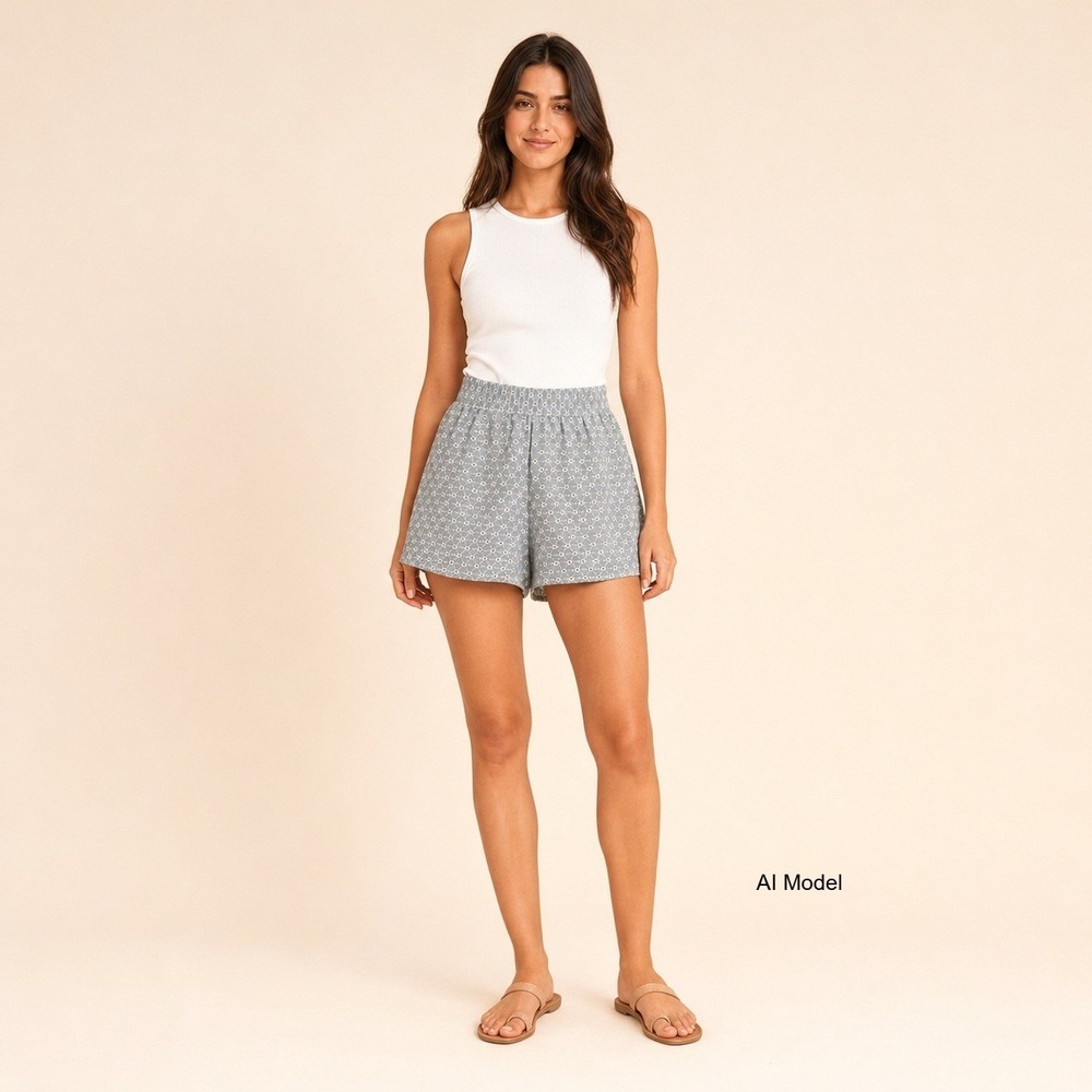 New‎ Zara Eyelet Embroidered Shorts Small Flowy Euro Boho Summer